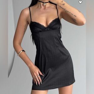 Princess Polly dale mini dress black size 6 lace slip style sexy party dress